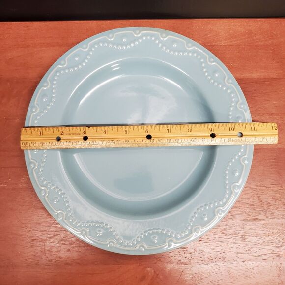 Paula Deen Collection J011 Whitaker Aqua Dinner Plate 10 7/8" - Picture 4 of 6